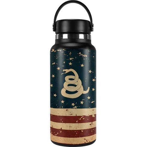 Dont Tread On Me American Flag Hydro Flask 32oz Wide Mouth Skin